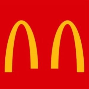 Revised McDonald's logo with arches separated